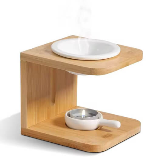 Essential Oil Wood Burner Diffuser with Ceramic Tea Light Holder