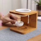 Essential Oil Wood Burner Diffuser with Ceramic Tea Light Holder – view 2