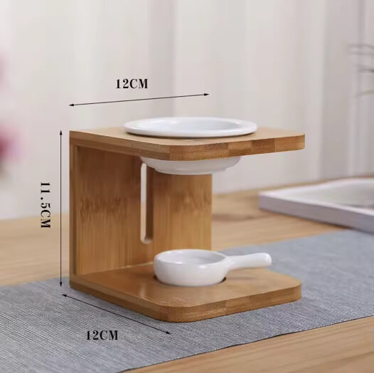 Essential Oil Wood Burner Diffuser with Ceramic Tea Light Holder – view 4