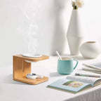 Essential Oil Wood Burner Diffuser with Ceramic Tea Light Holder – view 5