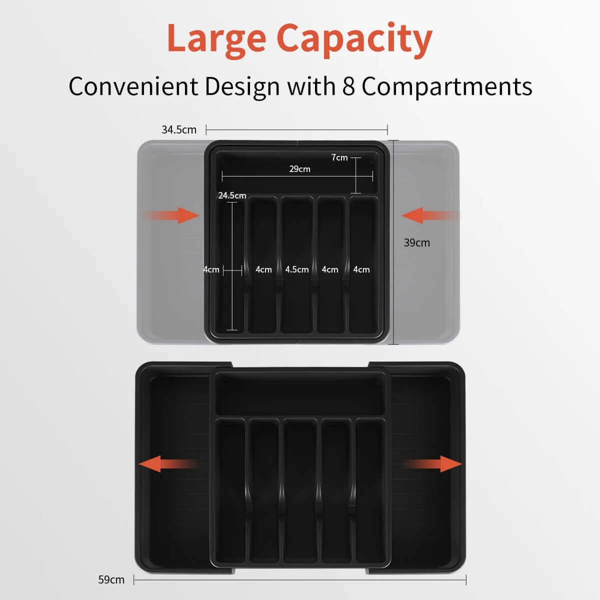 Expandable Kitchen Drawer Flatware Utensil Organizer