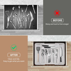 Expandable Kitchen Drawer Flatware Utensil Organizer