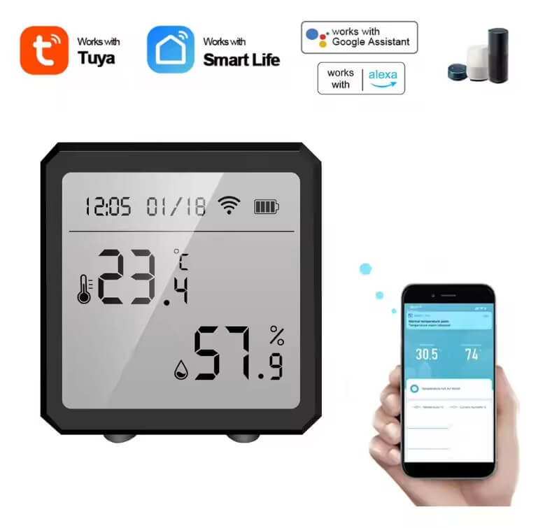 Tuya Smart WiFi Temperature & Humidity Sensor with LCD Display