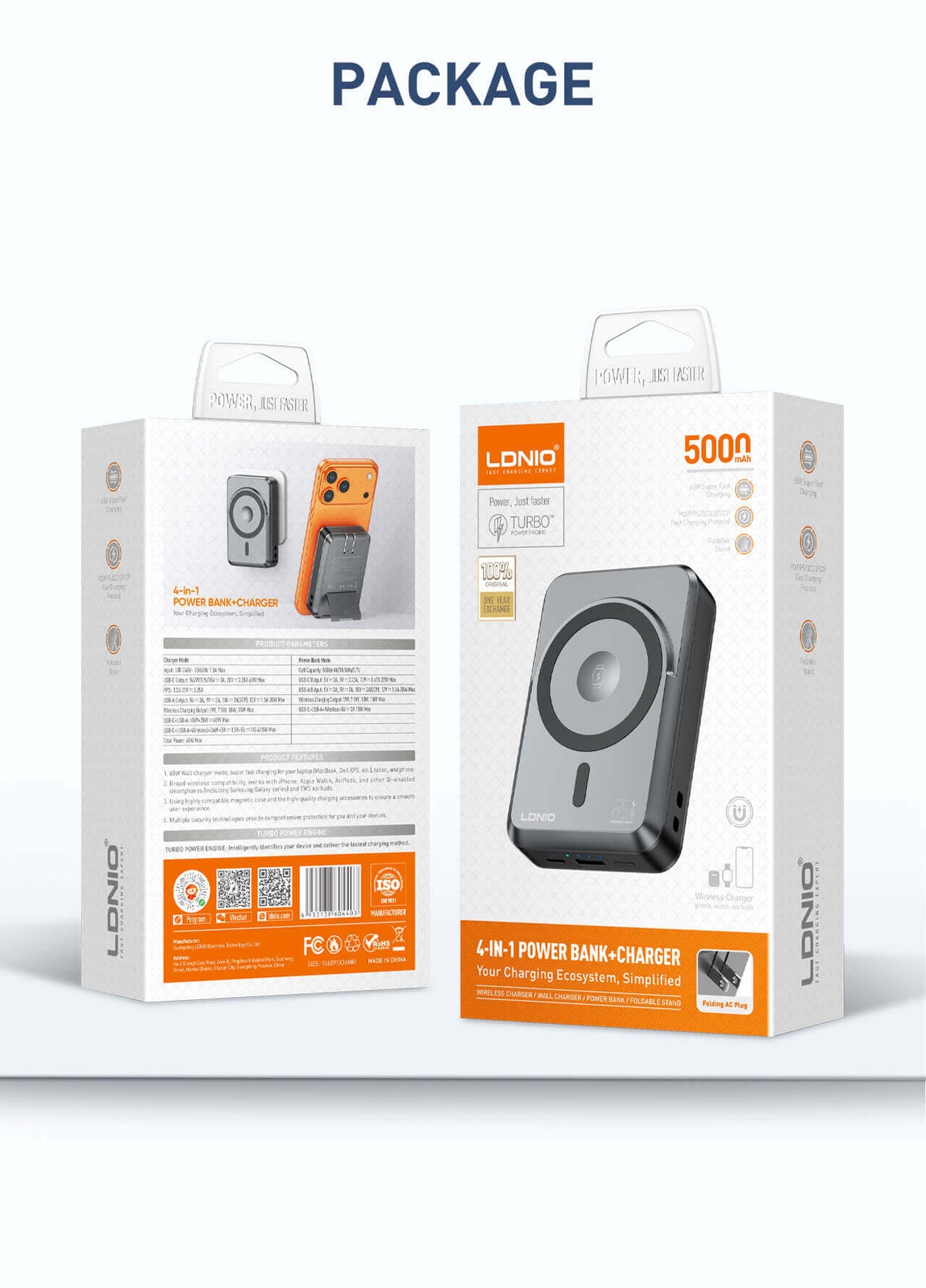 LDNIO 4-IN-1 MAGNETIC WIRELESS POWER BANK & CHARGER #PQ26 – view 11