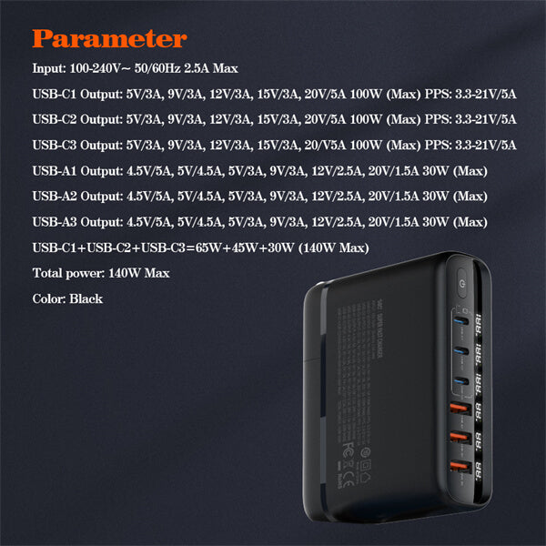 LDNIO 140W GaN Super Fast Desktop Charger #A6140C – view 4