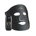 LED light therapy mask with digital controller on a white background