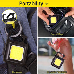 Mini Rechargeable COB Keychain Flashlight - Buyrouth