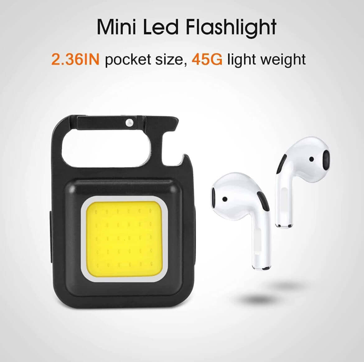 Mini Rechargeable COB Keychain Flashlight - Buyrouth