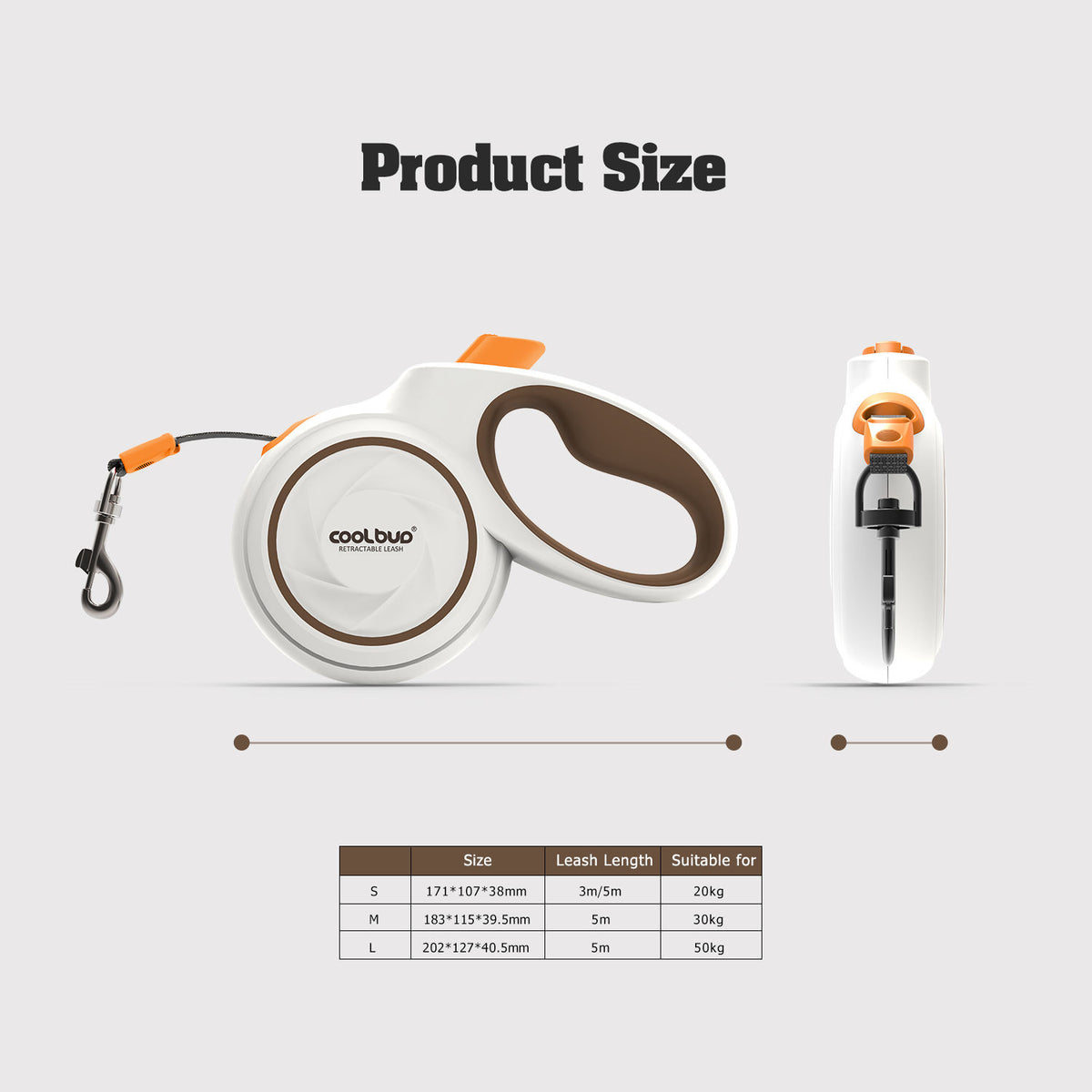 Retraceable Dog Leash with Reflective Belt