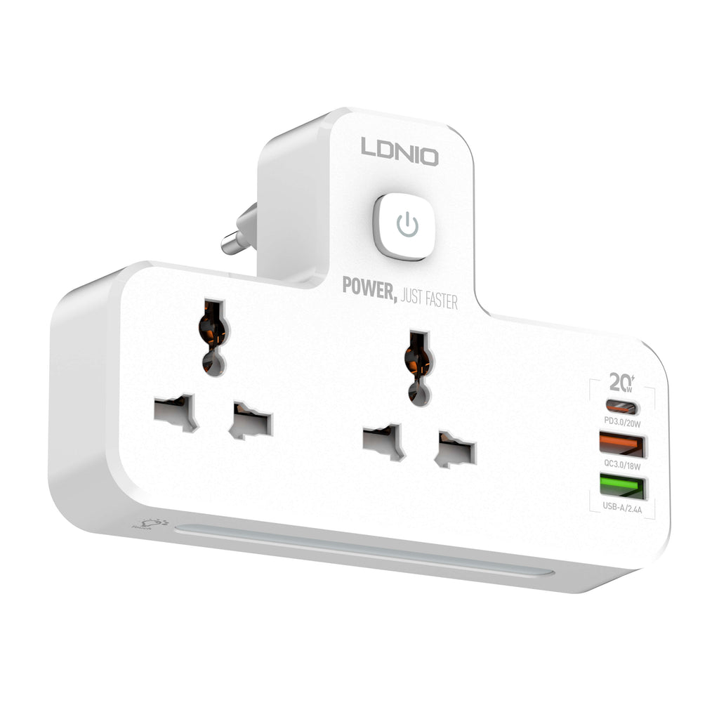 LDNIO 2 AC Outlets Portable Extension Power Socket #SC2311