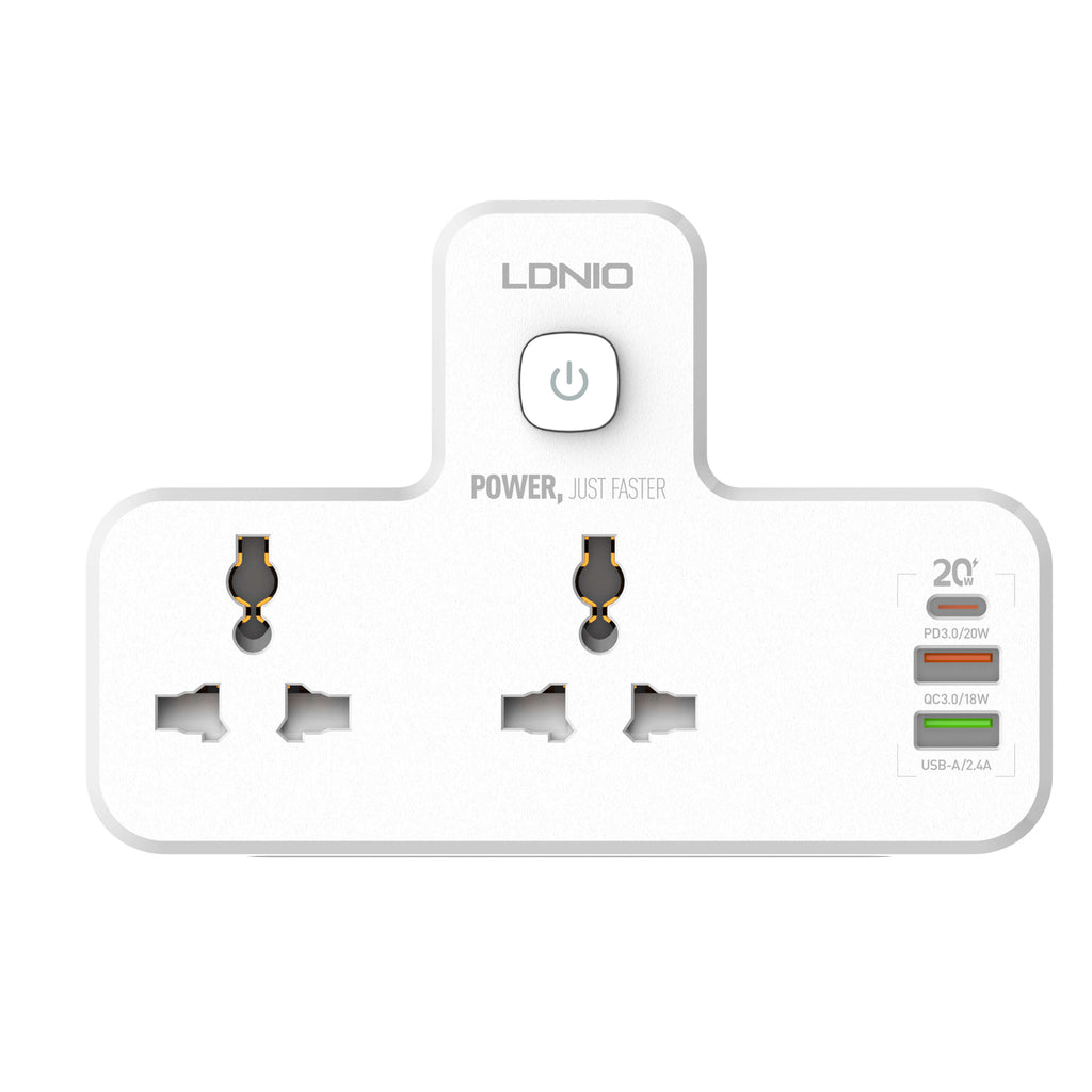 LDNIO 2 AC Outlets Portable Extension Power Socket #SC2311 – view 8