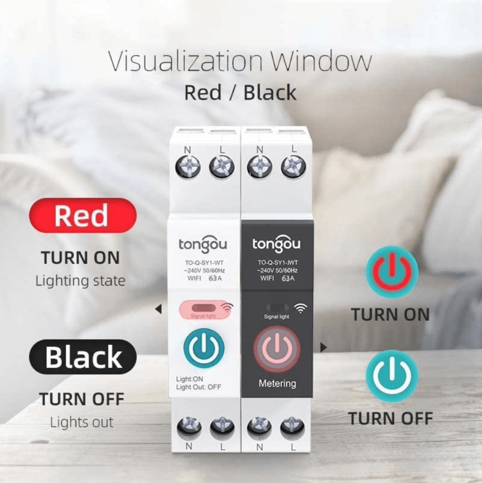 Tongou 63A WIFI Rail Smart Switch Breaker with Metering Function – view 4
