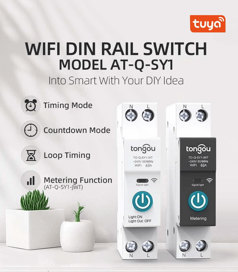 Tongou 63A WIFI Rail Smart Switch Breaker with Metering Function – view 5