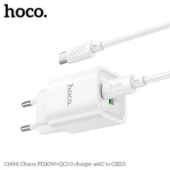 Hoco 30W Fast Charger with Type C to Lightning Cable Set #C149A