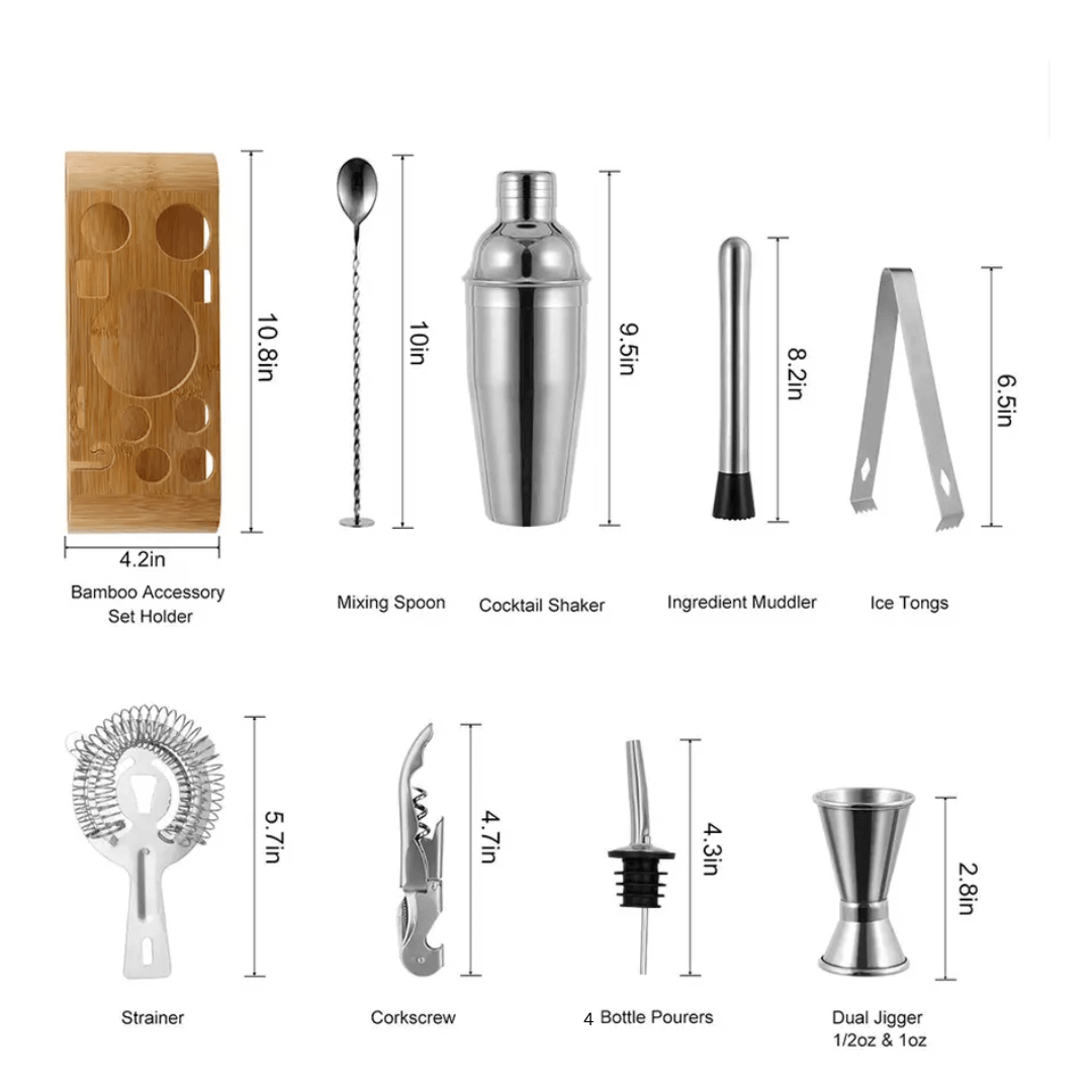 12 Piece Stainless Steel Bar Set Tools - Buyrouth