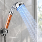 Mineral Filter Shower Head with Light in use