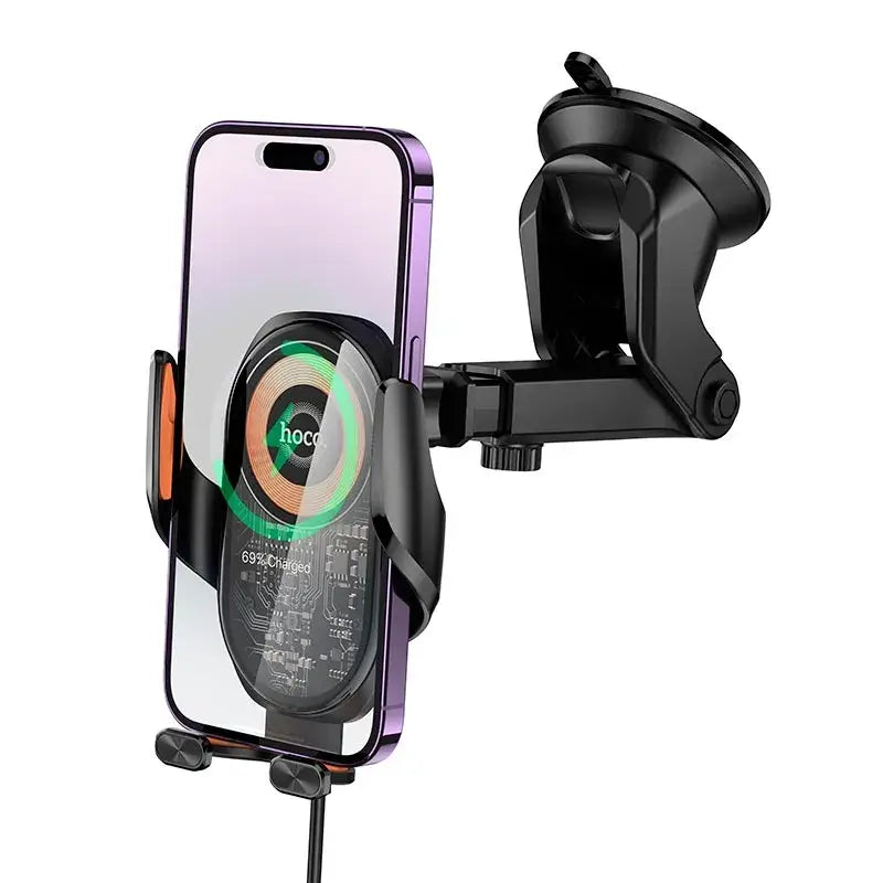 Hoco 15W Wireless Charging Transparent Phone Holder #HW34