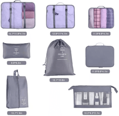 8 Piece Travel Packing Cubes Luggage Organizer - Buyrouth