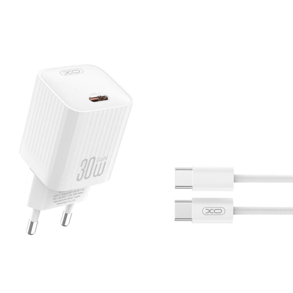 XO 30W GaN USB C Fast Charger with Type C to Type C Cable #L148