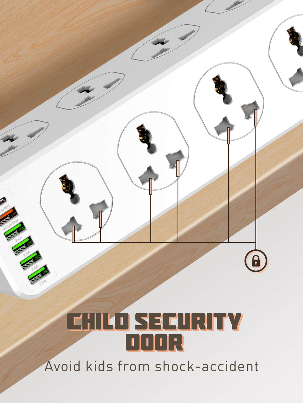 LDNIO 10 AC Outlets Universal Power Strip #SC10610 – view 14