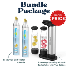 Sodaology Sparkling Water & Soda Maker + CO2 Starter Bundle