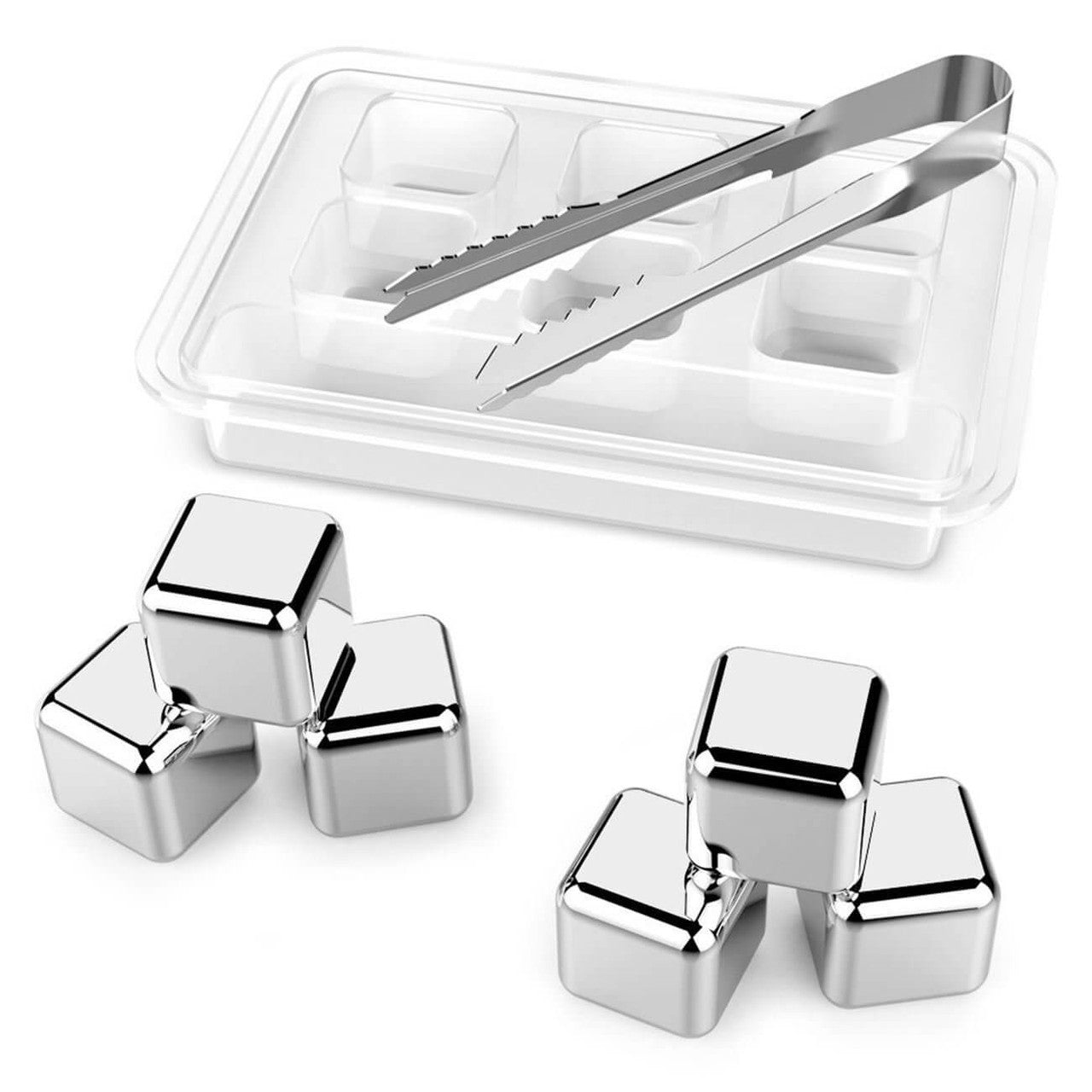 Stainless Steel Reusable Ice Cubes with Ice Tong - Buyrouth