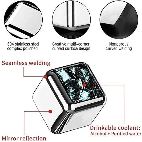 Stainless Steel Reusable Ice Cubes with Ice Tong – view 4