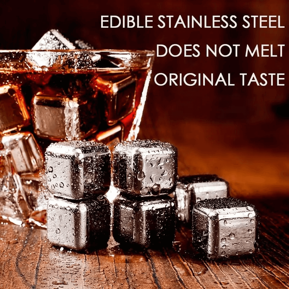 Stainless Steel Reusable Ice Cubes with Ice Tong – view 2