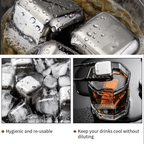 Stainless Steel Reusable Ice Cubes with Ice Tong – view 5