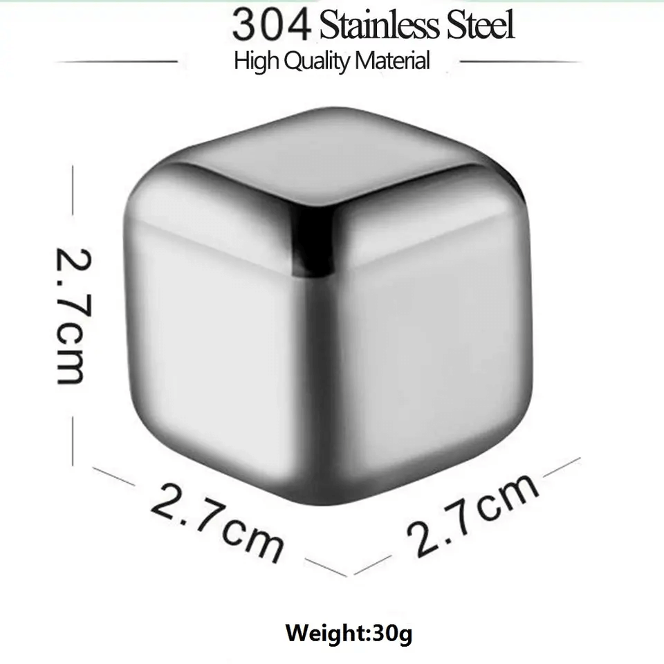 Stainless Steel Reusable Ice Cubes with Ice Tong – view 3