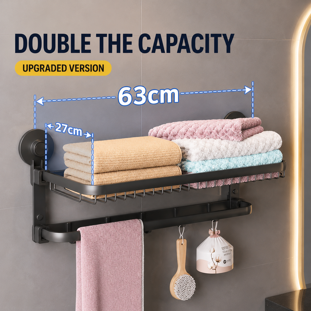 TAILI Space3.0 Double Folding Bath Towel Rack #AW914 – view 4
