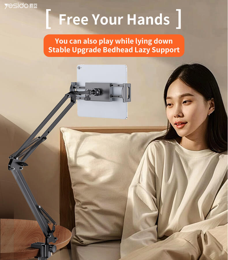 Yesido 360° Adjustable Folding Tablet & Phone Holder with Clamp #C296 – view 5