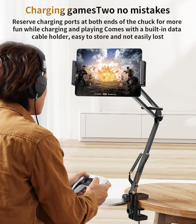 Yesido 360° Adjustable Folding Tablet & Phone Holder with Clamp #C296 – view 7