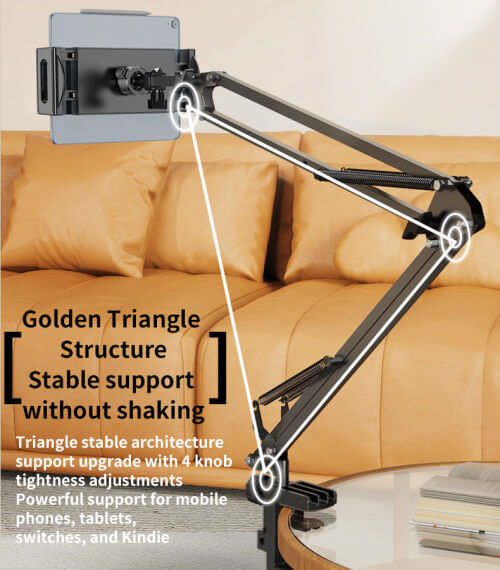 Yesido 360° Adjustable Folding Tablet & Phone Holder with Clamp #C296 – view 3