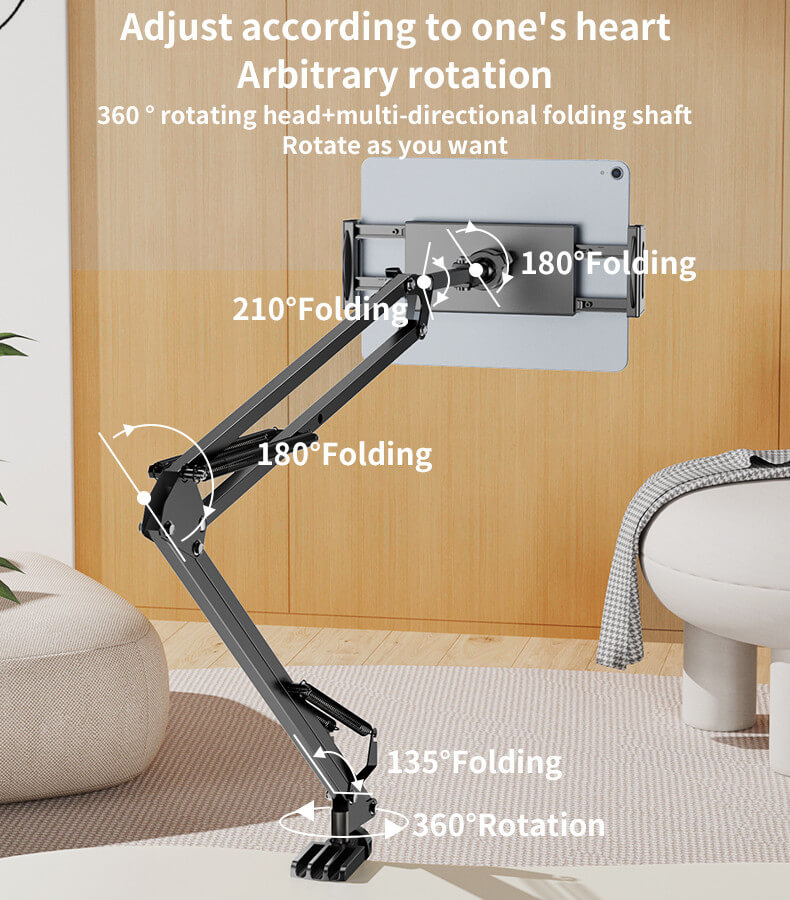 Yesido 360° Adjustable Folding Tablet & Phone Holder with Clamp #C296 – view 2