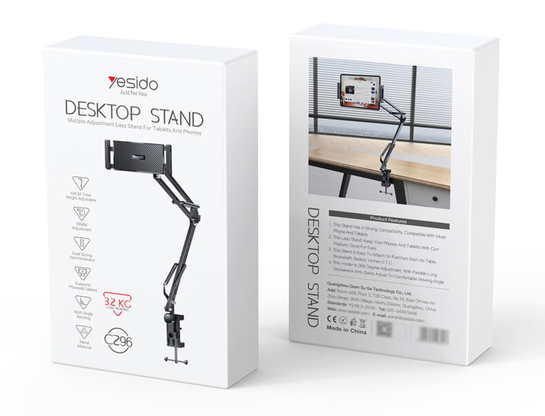 Yesido 360° Adjustable Folding Tablet & Phone Holder with Clamp #C296 – view 9